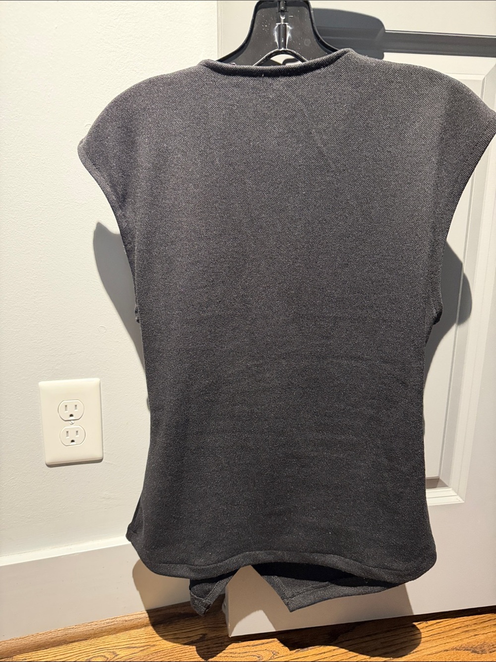 Maeve Anthropologie Black Sleeveless Wrap Top with Gold Ring - Picture 6 of 8